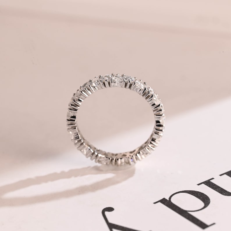 Stunning 0.3 TCW Round Moissanite Stones Half Eternity Wedding Band 6