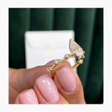 Stunning 1.0 CT Pear Moissanite Engagement Ring with Dainty Pave Design 3