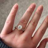 Stunning 0.2 TCW Round Moissanite Stones Curved Wedding Bands 5