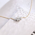 1.0 TCW Oval Moissanite Diamond Three Stone Pendant Necklace in Solid Gold 5
