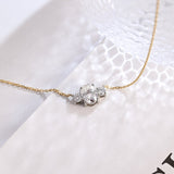 1.0 TCW Oval Moissanite Diamond Three Stone Pendant Necklace in Solid Gold 5