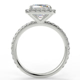Stunning 2.53 CT Emerald Moissanite Engagement Ring with Halo & Pave Design 6