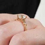 Stunning 0.50-1.50 CT Round Moissanite Engagement Ring With Cluster Design 5