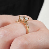 Stunning 0.50-1.50 CT Round Moissanite Engagement Ring With Cluster Design 5