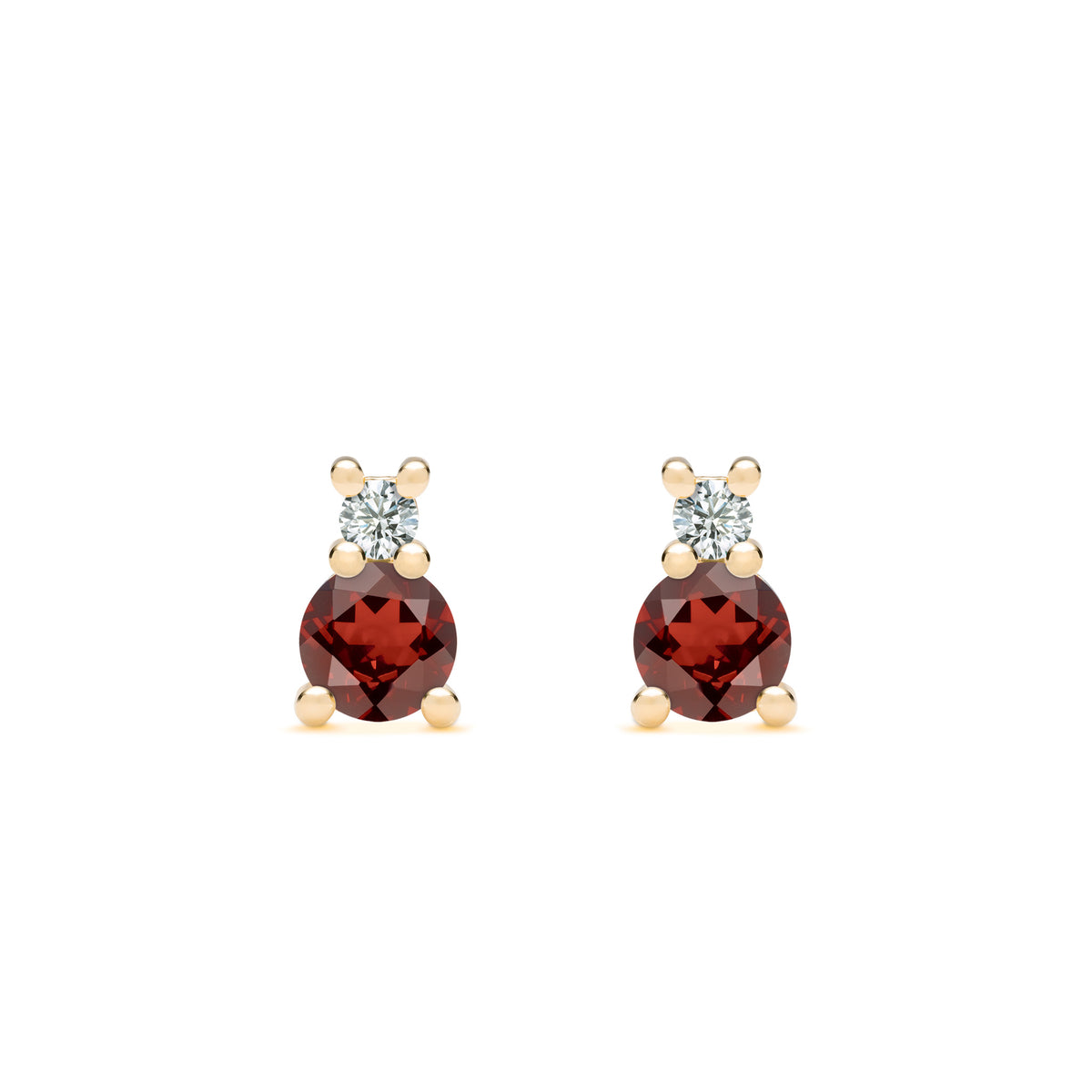 0.76 TCW Round Garnet Lab Made Diamond- January Birthstone Earrings 1