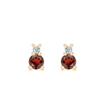 0.76 TCW Round Garnet Lab Made Diamond- January Birthstone Earrings 1