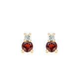 0.76 TCW Round Garnet Lab Made Diamond- January Birthstone Earrings 1
