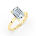 Stunning 3.0 CT Emerald Moissanite Engagement Ring with Hidden Halo Design 6