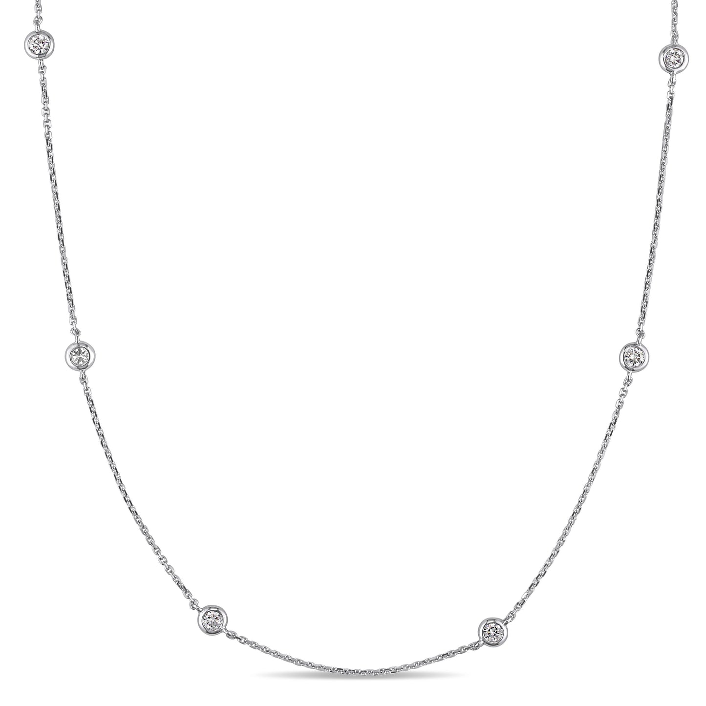 Round Cut Cubic Zirconia in 925 Sterling Silver Necklace 1