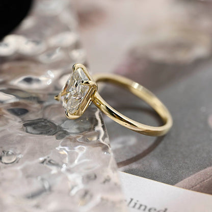 Stunning 3.0 CT Radiant Moissanite Engagement Ring with Solitaire Design 4