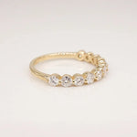 Stunning 0.4 TCW Round Moissanite Stone Half Eternity Wedding Band 2