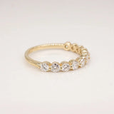 Stunning 0.4 TCW Round Moissanite Stone Half Eternity Wedding Band 2
