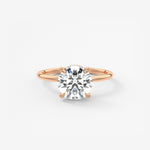 Round Hidden Halo Lab Grown Diamond Engagement Ring