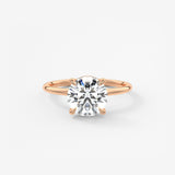 Round Hidden Halo Lab Grown Diamond Engagement Ring
