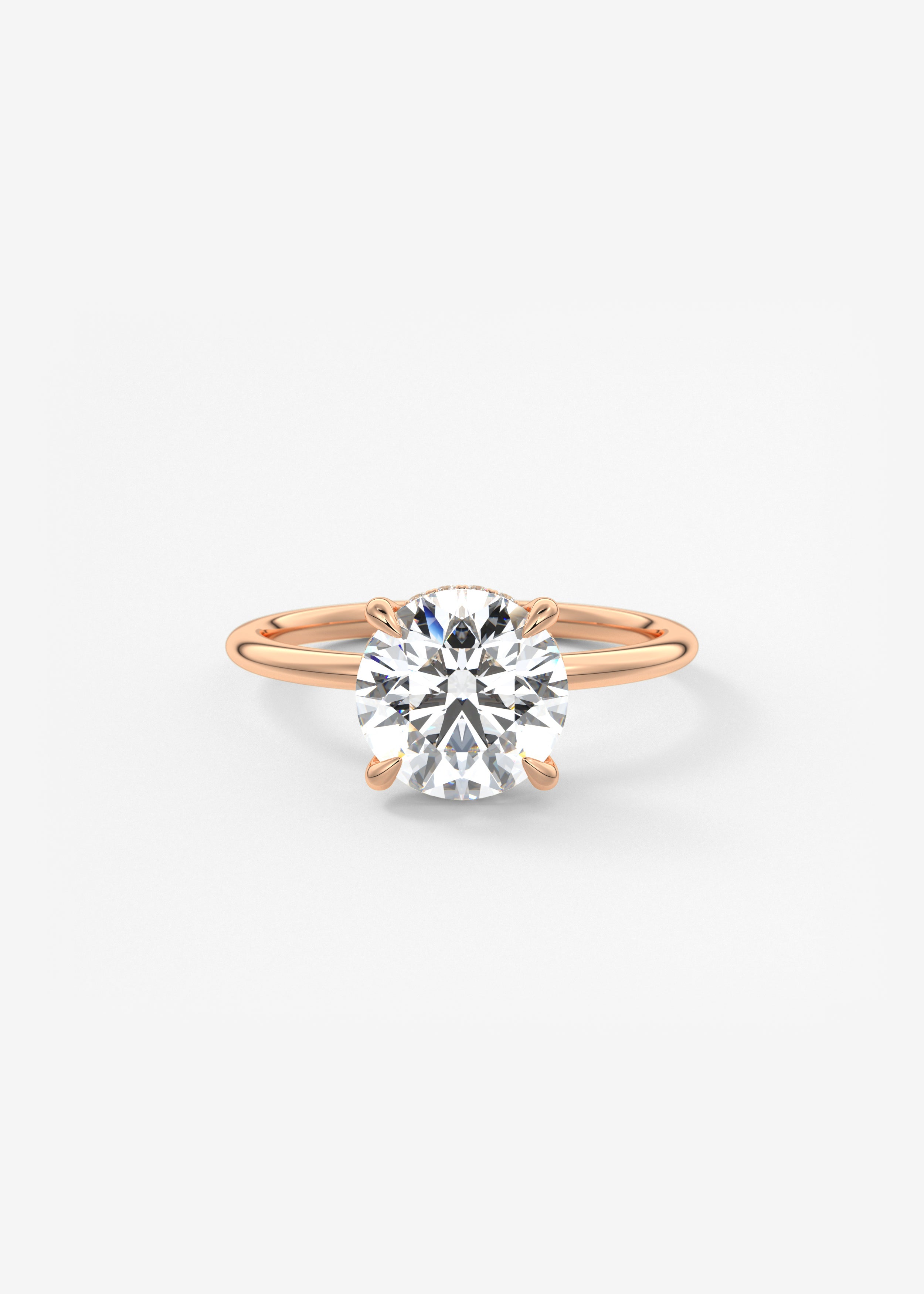 Round Hidden Halo Lab Grown Diamond Engagement Ring