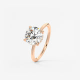 Round Hidden Halo Lab Grown Diamond Engagement Ring