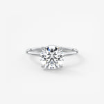 Round Hidden Halo Lab Grown Diamond Engagement Ring