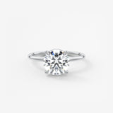 Round Hidden Halo Lab Grown Diamond Engagement Ring
