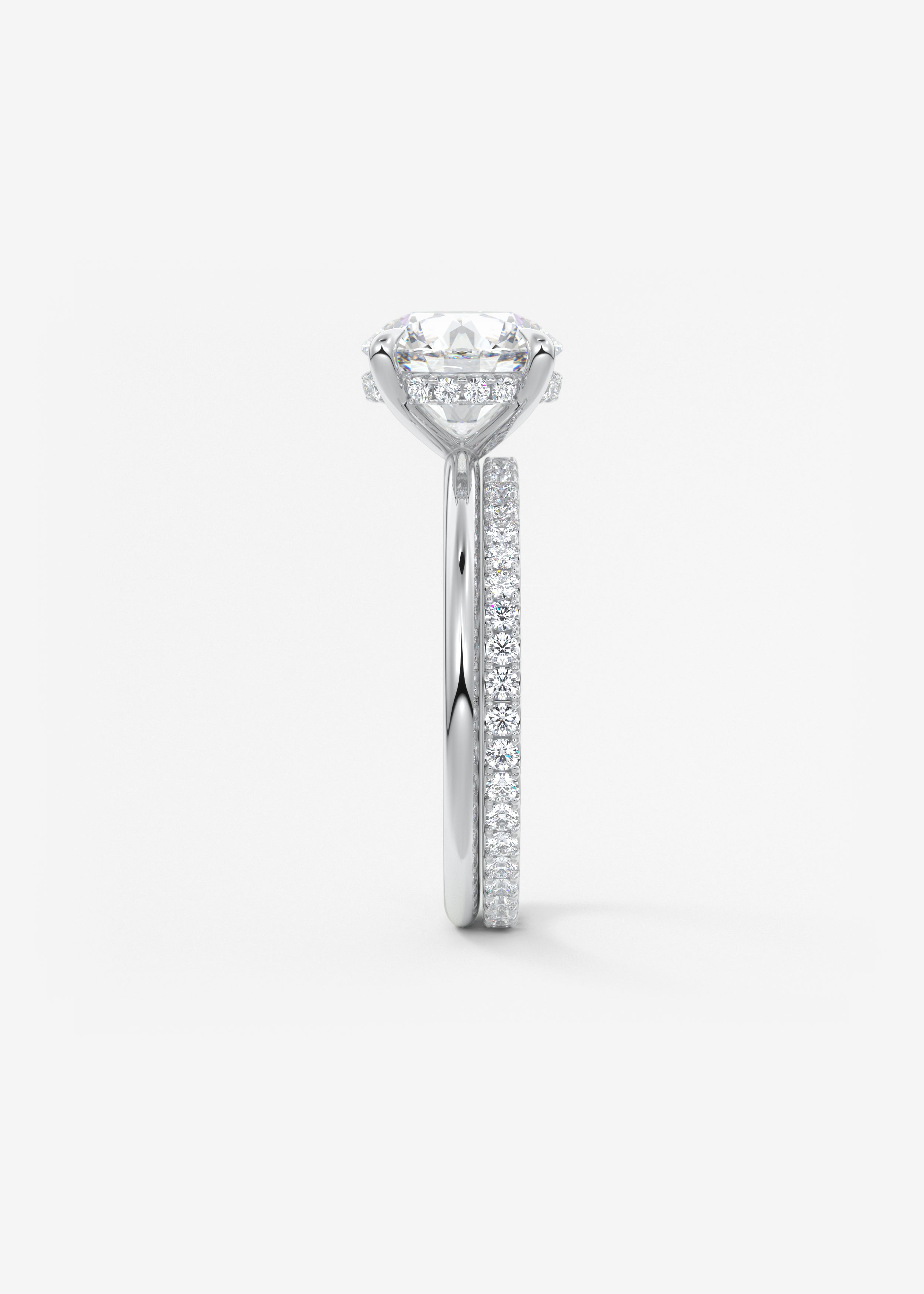 Round Hidden Halo Lab Grown Diamond Engagement Ring