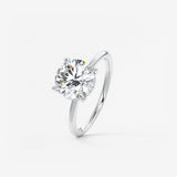 Round Hidden Halo Lab Grown Diamond Engagement Ring