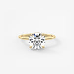 Round Hidden Halo Lab Grown Diamond Engagement Ring