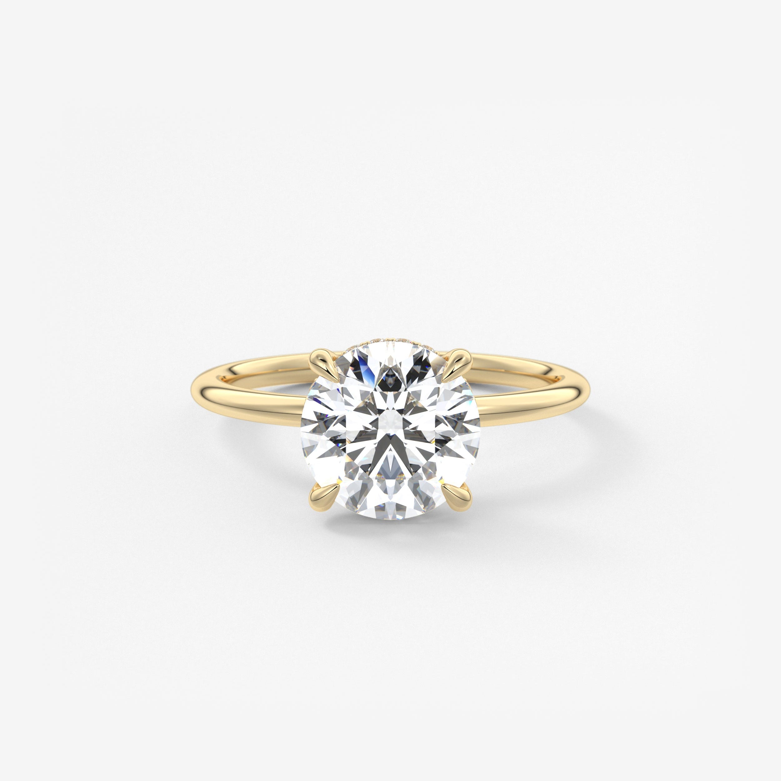 Round Hidden Halo Lab Grown Diamond Engagement Ring
