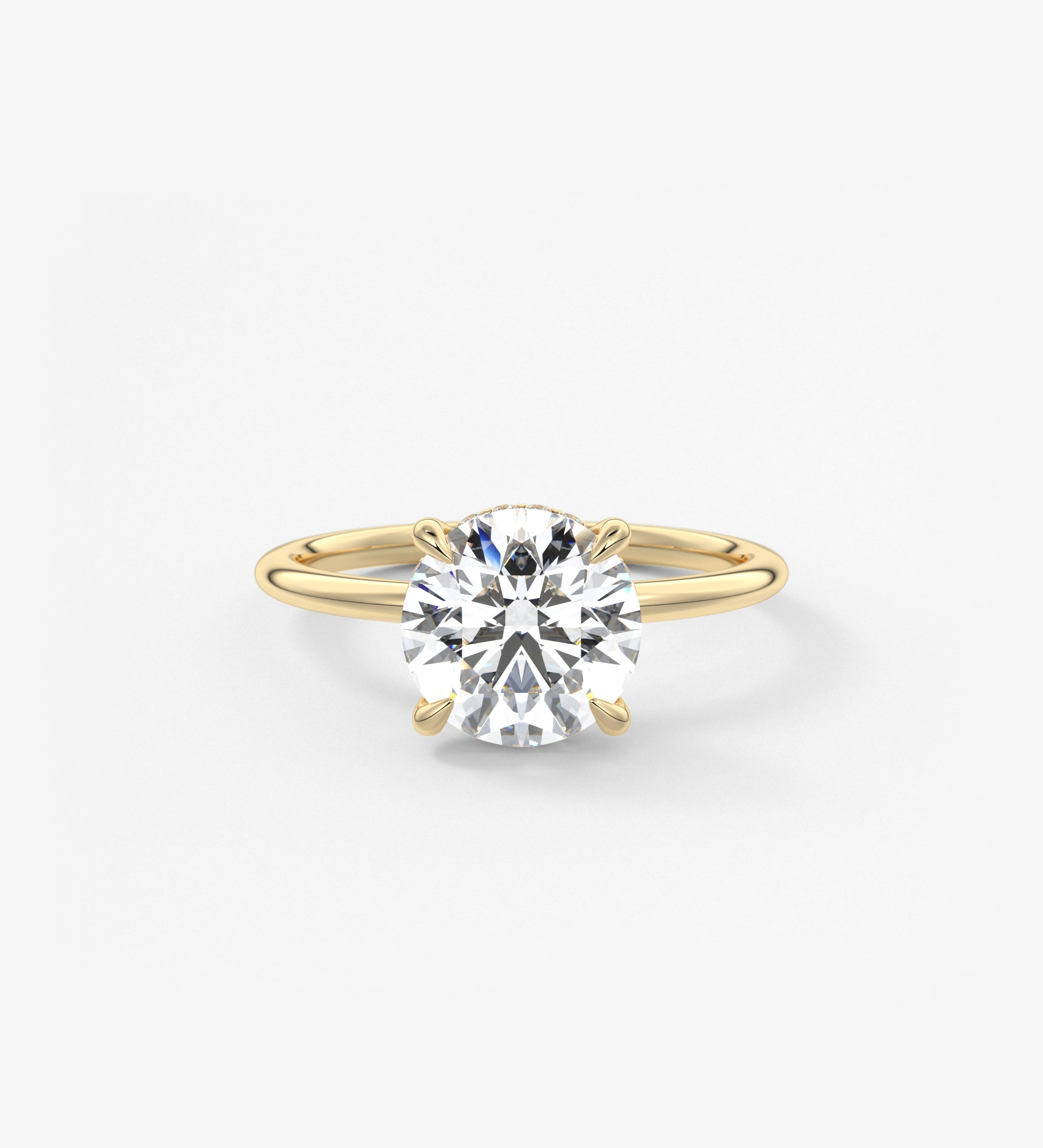 Round Hidden Halo Lab Grown Diamond Engagement Ring