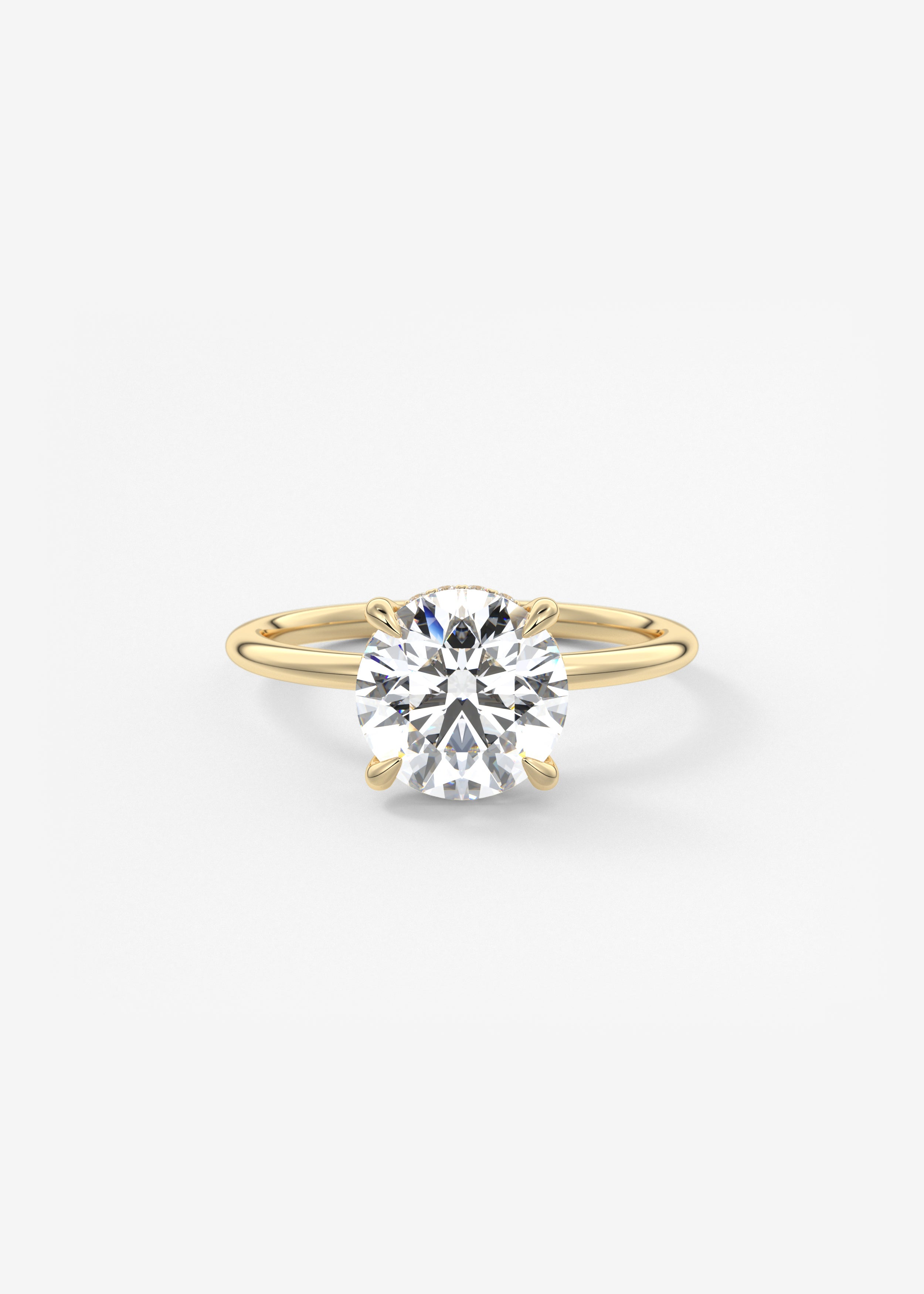 Round Hidden Halo Lab Grown Diamond Engagement Ring