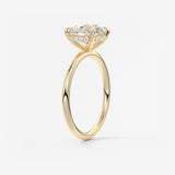 Round Hidden Halo Lab Grown Diamond Engagement Ring