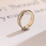 Delicate Men's Wedding Band Satin Finished in Solid Gold 5