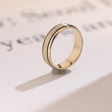 Delicate Men's Wedding Band Satin Finished in Solid Gold 5