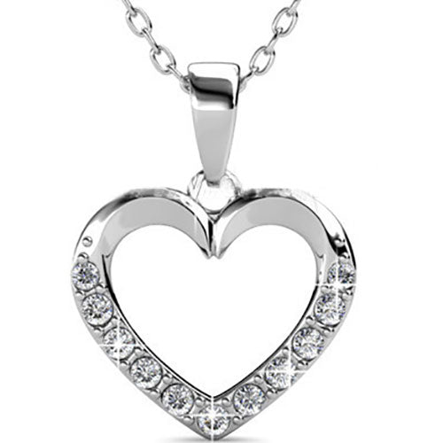 Round Cut Cubic Zirconia in 925 Sterling Silver Necklace 1