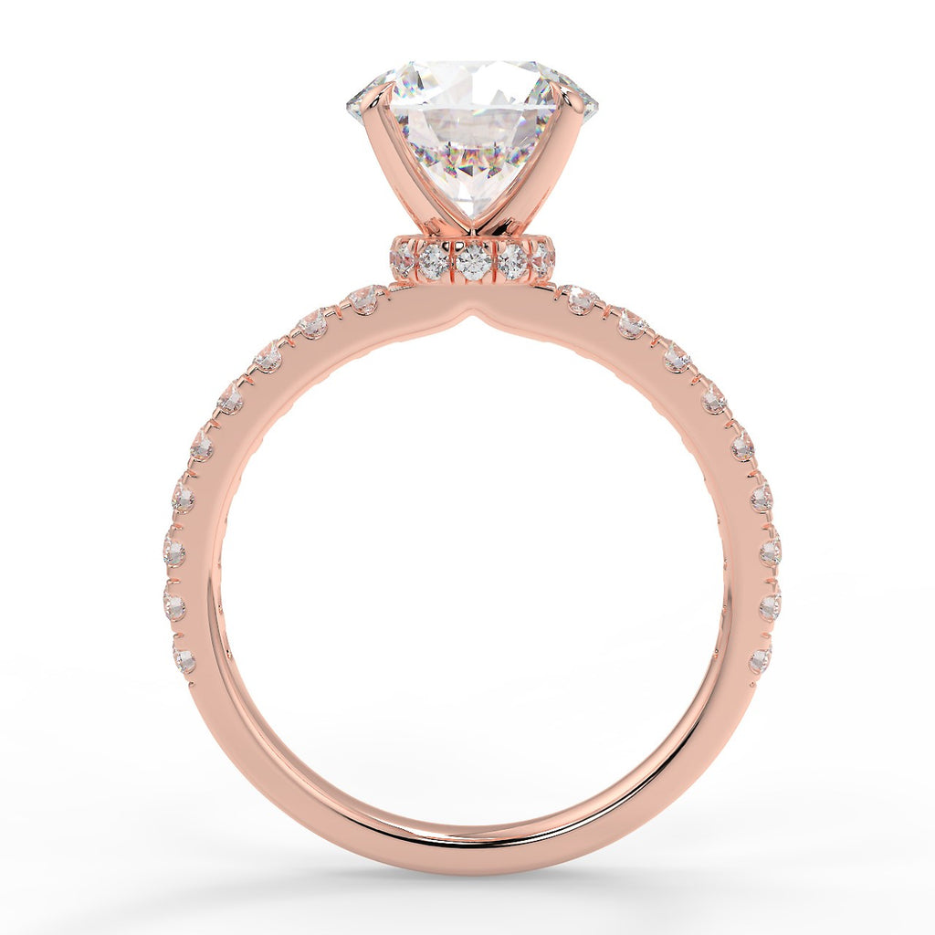 Stunning 2.0 CT Round Moissanite Engagement Ring with Pave Design 9