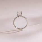 Stunning 1.0 - 2.0 CT Emerald Moissanite Engagement Ring With Hidden Halo & Pave Design 8