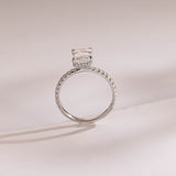 Stunning 1.0 - 2.0 CT Emerald Moissanite Engagement Ring With Hidden Halo & Pave Design 8