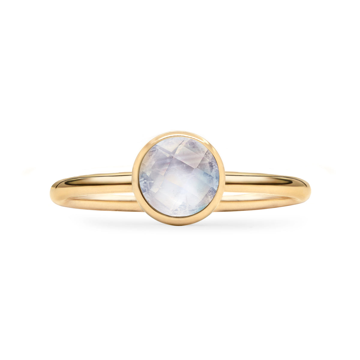 0.84 CT Round Moonstone Lab Made Diamond-June Birthstone Solitaire Engagement Ring 4