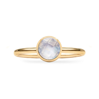 0.84 CT Round Moonstone Lab Made Diamond-June Birthstone Solitaire Engagement Ring 4