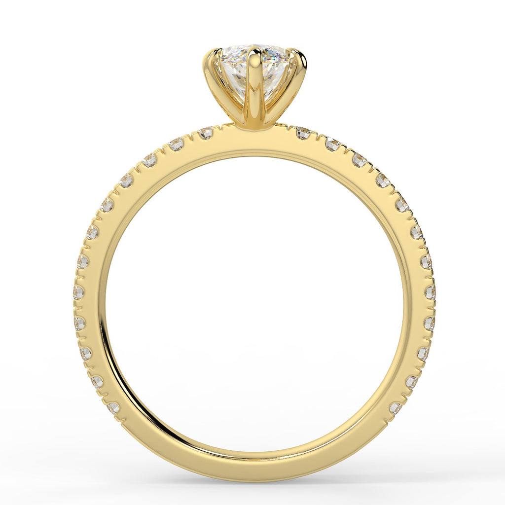 Stunning 1.05 CT Marquise Moissanite Engagement Ring with Pave Design 2