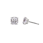 Round Cut Cubic Zirconia in 925 Sterling Silver Earrings 3