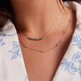 2 CT Round Emerald Lab Made Diamond-May Birthstone Necklace 6