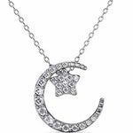 Round Cut Cubic Zirconia in 925 Sterling Silver Necklace 1