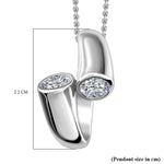 Round Cut Cubic Zirconia in 925 Sterling Silver Necklace 7