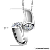 Round Cut Cubic Zirconia in 925 Sterling Silver Necklace 7