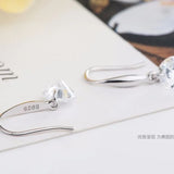Round Cut Cubic Zirconia in 925 Sterling Silver Earrings 5