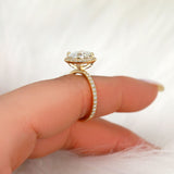 Stunning 2 CT Oval Moissanite Engagement Ring with Pave Design 10