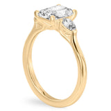 Stunning 1.0-2.0 CT Radiant Moissanite Engagement Ring with Three Stone Design 3