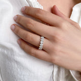 Stunning 3.8 TCW Oval Moissanite Stones Full Eternity Wedding Bands 5