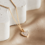 0.20 TCW Round Moissanite Diamond Heart Pendant Necklace in Solid Gold 1
