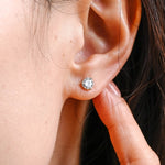 0.70 TCW Round Cut Moissanite Stud Earrings in Gold 6