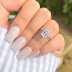 Stunning 3.0 CT Radiant Moissanite Engagement Ring with Hidden Halo Design 8
